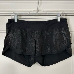 Lululemon shiny black shorts. Size 6
